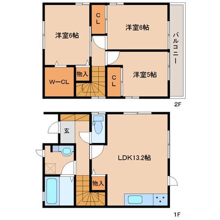 狐ケ崎駅 徒歩28分 1階の物件間取画像